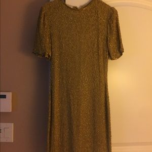 Gold beaded & sequin dress